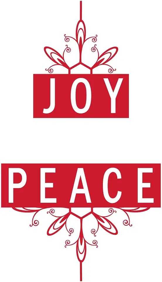 Family Joy Peace Uplifting Cartoon Wall Decal Decoration Christmas Holidays Décor Christmas Tree Silhouette Holidays Holiday Gift Lasts Years and Easily Removable - Size: 28 in(W) x 40 in(H)