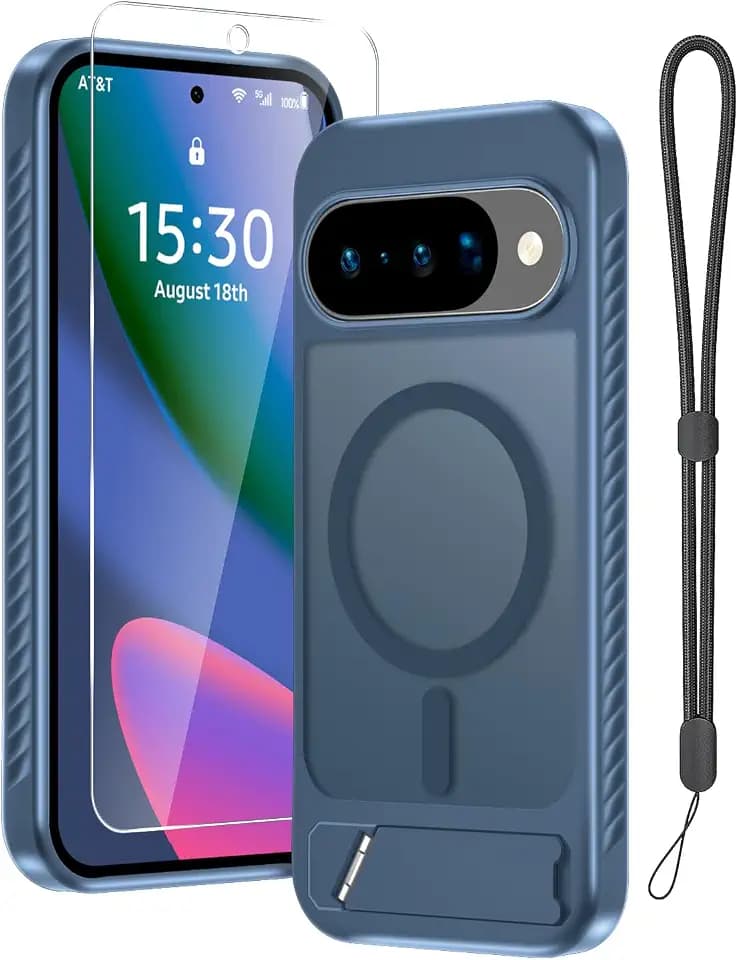 for Google Pixel 10 & Pixel10 Pro Case with Screen Protector,Navy Blue
