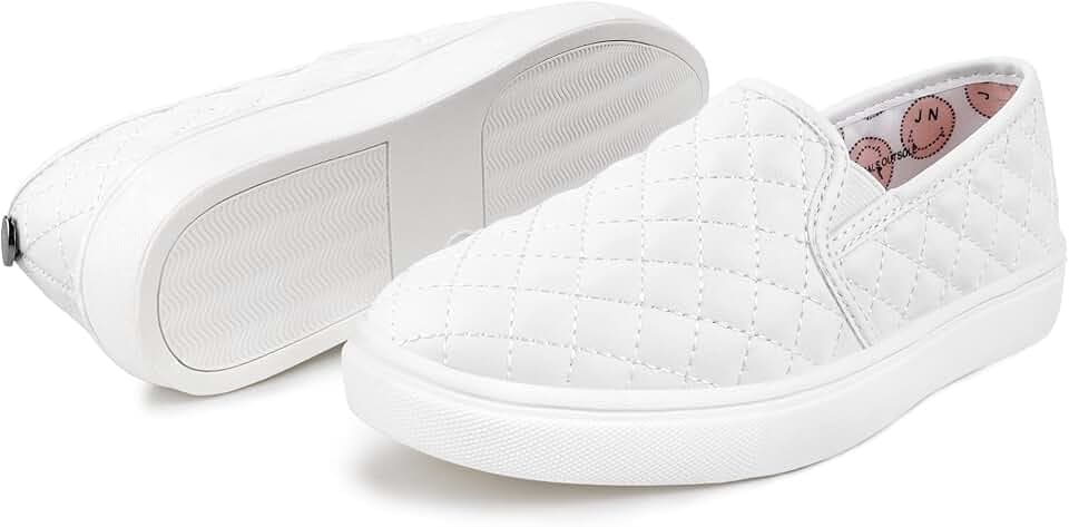 Tuboom Sneakers for Girls Slip On Shoes Little/Big Kid Comfort Low Top Fashion Tennis/Walking Casual Sneakers for Kids