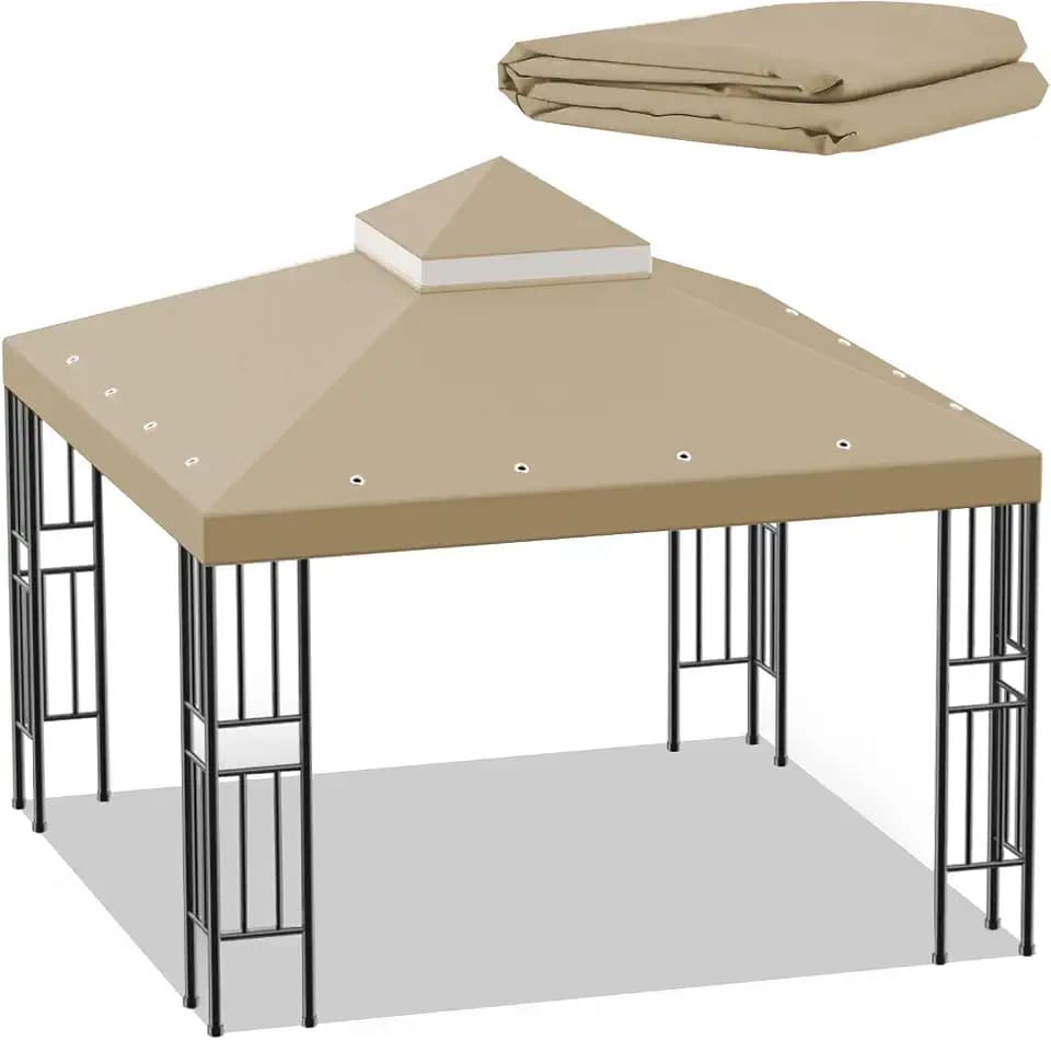 Sumfaller 10x10 FT Gazebo Replacement Canopy Top Cover