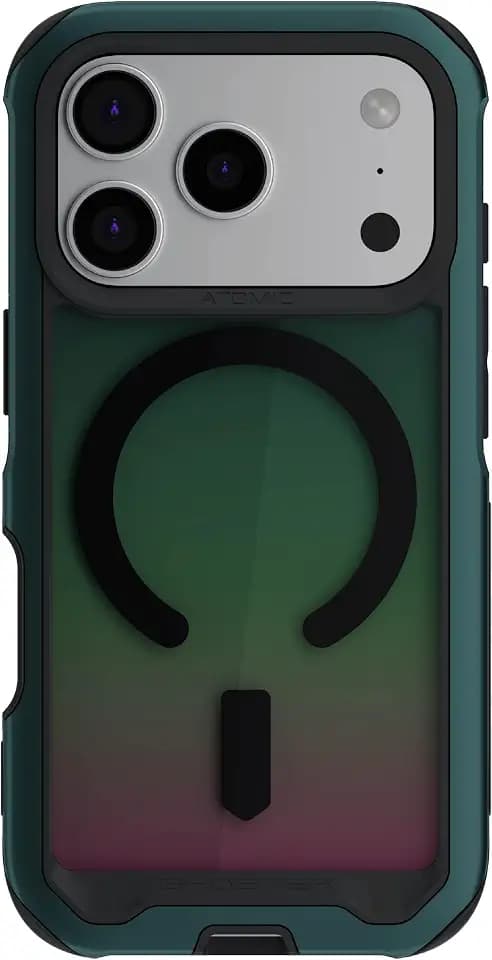 Ghostek Atomic Slim iPhone 18 Pro - iPhone 17 Pro Case, Compatible with Apple MagSafe Accessories, Aluminum Metal Bumper, Shockproof Drop Protection (6.3 Inch, Green)