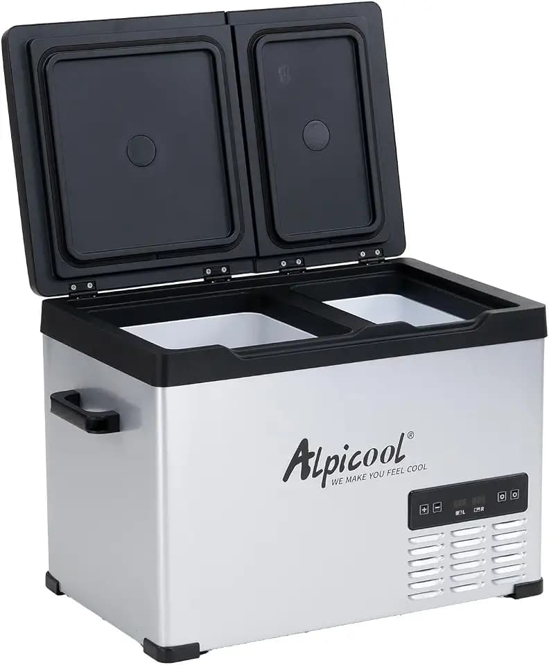 Alpicool CHS45 Dual Temperature Control 12 Volt Refrigerator 33 Quart Portable Car Fridge Freezer (-4°F~68°F) for Truck,RV,Camping and Travel