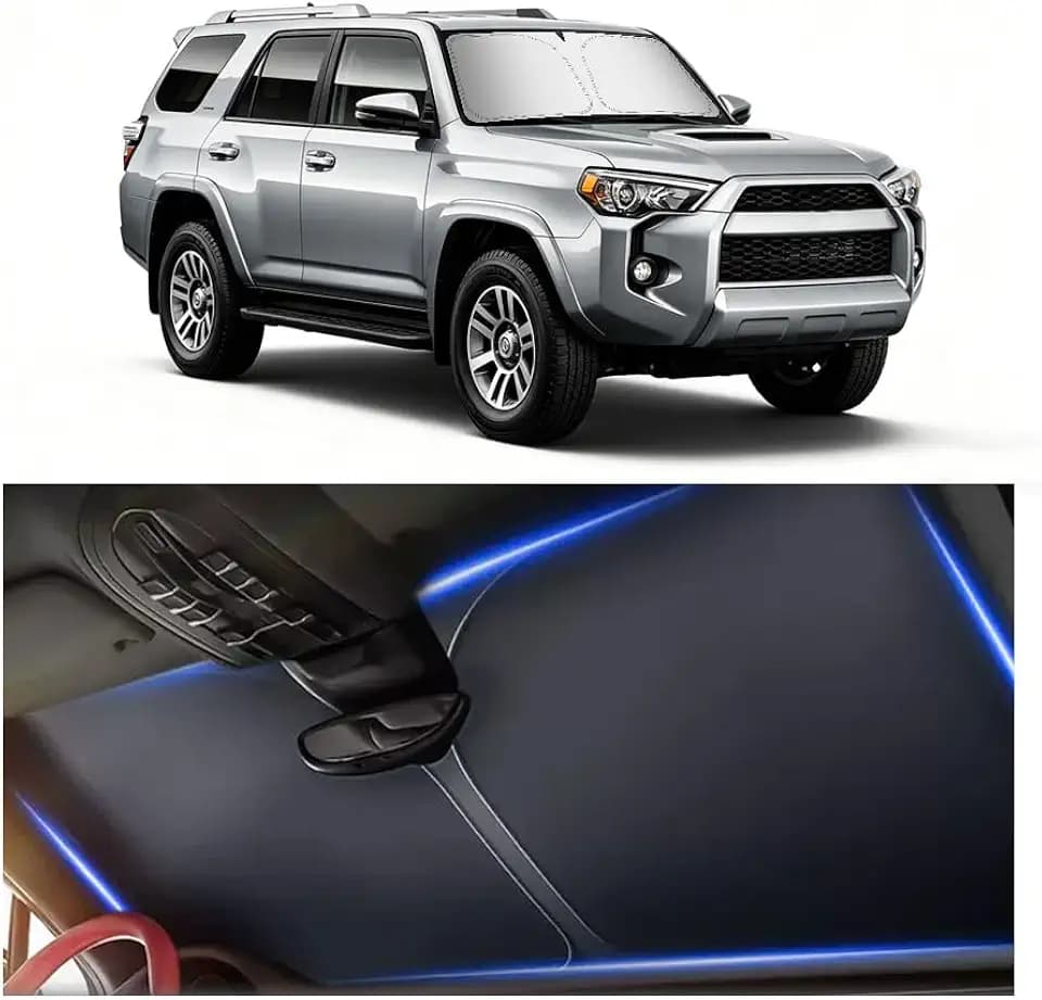 Car Windshield Sun Shade Compatible with Toyota 4Runner 2010-2025,Oxford Cloth Sun Shade for Car Windshield with Foldable Design,Essential Windshields Cover Suns Shades with Storage Bag