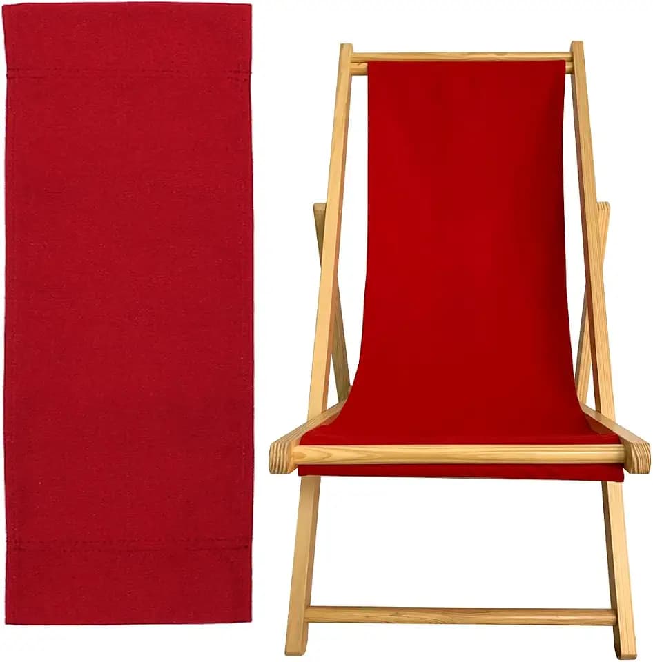 TBACW Patio Lounge Chair Replacement Canvas - Only Canvas(Red)