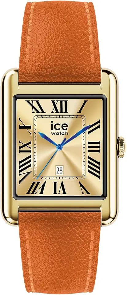ICE-WATCH - Ice smart TKS 2.0 Gold Orange Grain - Gold Damenuhr mit Lederarmband - 025620 (1.41 Zoll / 32mm) - Smartwatch, Aufzeichnung von körperlicher Aktivität und Gesundheitsdaten