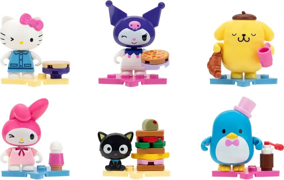 BLDR Hello Kitty® and Friends Minifigures 6-Pack - Hello Kitty®, Kuromi™, My Melody™, Tuxedosam™, Chococat™, & Pompompurin™ - 8+, 0389