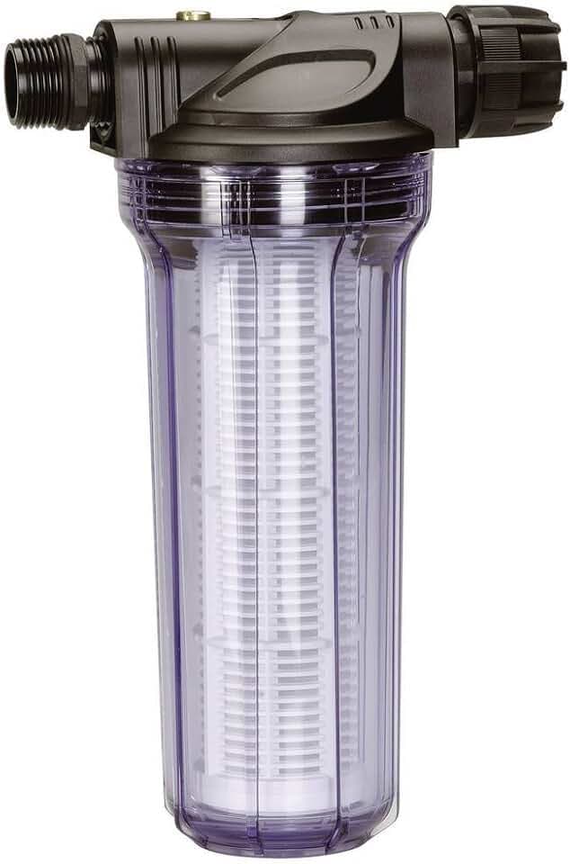 Gardena Pumpen-Vorfilter für Wasserdurchfluss bis 6000 l/h: Effektiver Filter für Gartenpumpen und Hauswasserautomaten, mit Filtereinsatz (1730-20)