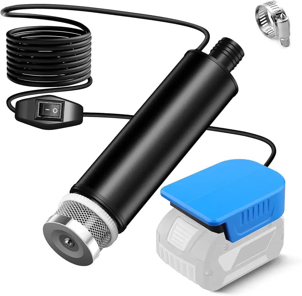 Wasserpumpe für Bosch Professional 18V System GBA Akku, 500GPH Tauchpumpe Schmutzwasserpumpe Saugpumpe Absaugpumpe, für Poolpumpen, Gartenbewässerung, Autowäsche, Pfütze, Camping, Keller(KEIN Akku)