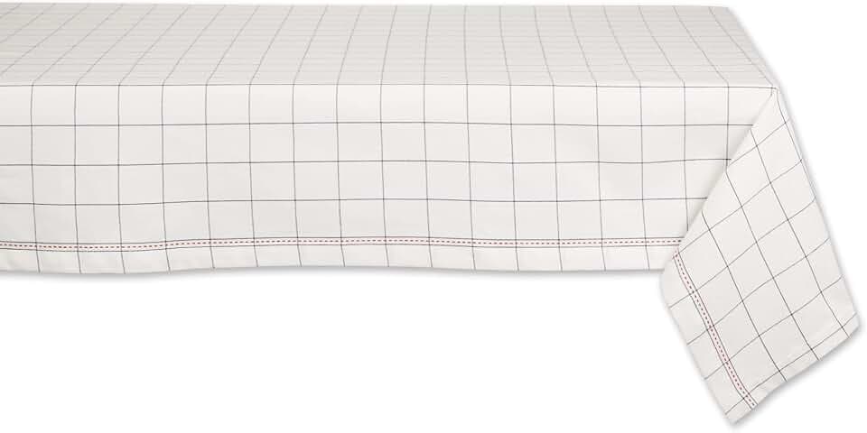 DII What's Cookin' Collection Tabletop, Tablecloth, 52x52, Windowpane