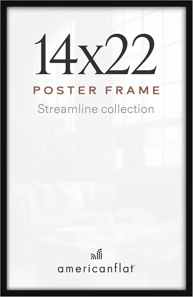 Americanflat 14x22 Poster Frame - Slim Molding - Black
