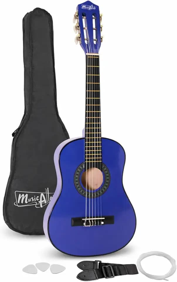 Music Alley Kindergitarre Klassik 30 Zoll mit Tasche, Blau