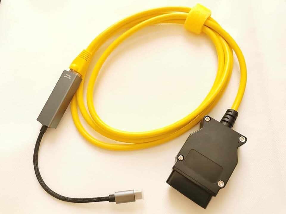 2M ENET OBD2 Cable +USB Type C High-Speed 1Gbps to Ethernet Adapter Fit for BMW Coding