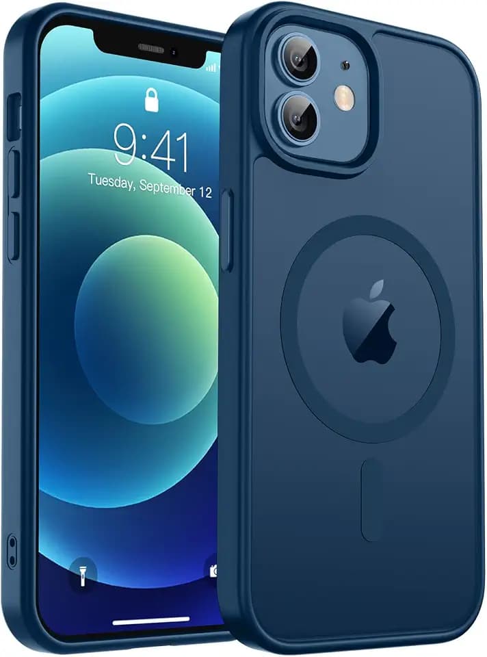 zapica Magnetic for iPhone 12 Case & iPhone 12 Pro Case, Dark Blue