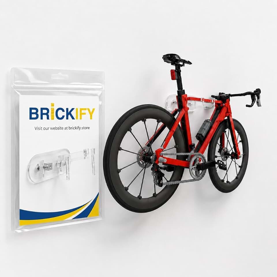 Acryl-Wandhalterung, kompatibel mit LEGO Icons Rennrad 11380, hergestellt in Großbritannien