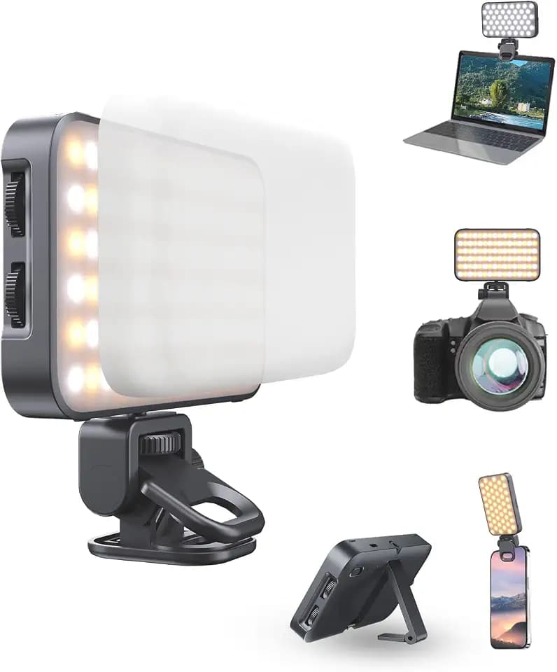 TONEOF Wiederaufladbares Selfie Licht, Diffusor mit integriertem Ständer