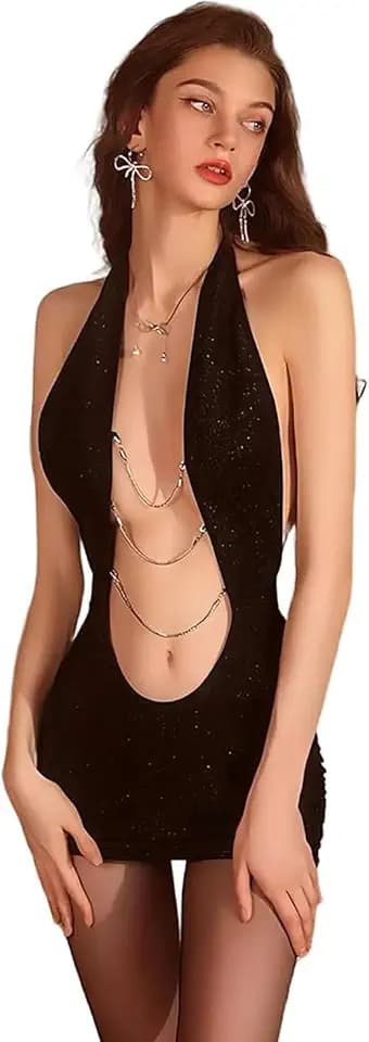 Women's Sexy Deep V Neck Bodycon Dress Club Party Short Mini Dresses Sleeve Sheer Mini Party Sheath Dress