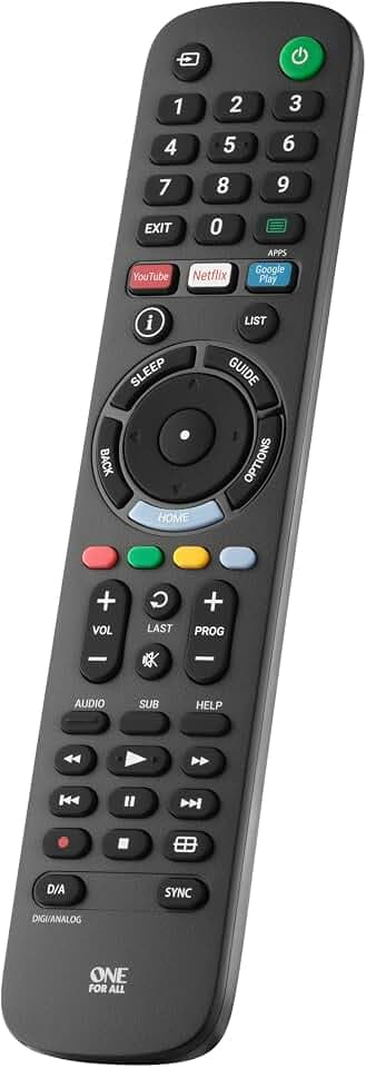 One for All Sony TV Fernbedienung - Funktioniert mit Allen Sony TV/Smart TV - die ideale TV-Ersatzfernbedienung - URC4912