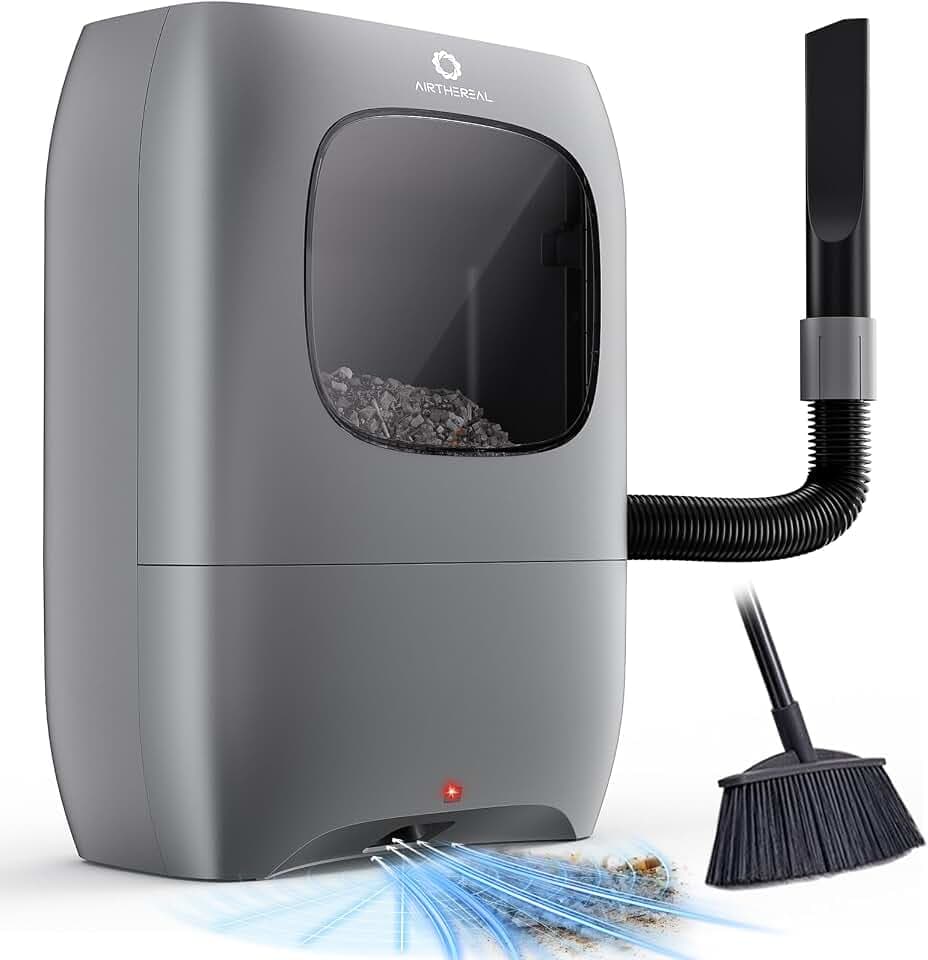 AIRTHEREAL T1 Berührungslose Saug-Kehrschaufel mit Sensorautomatik, 20 kPa / 1500 W, Modi für Boden und Zubehör, 7-Liter-Auffangbehälter – ideal für Salons, Tierhaare, Schmutz und Küche