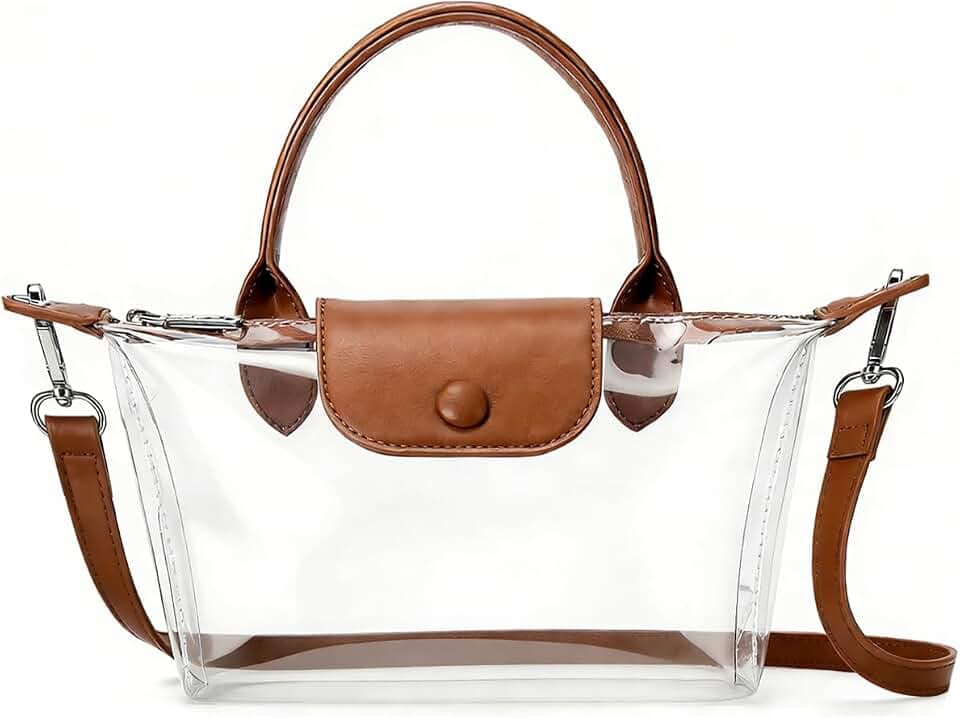 Clear Bag for Stadium Events, Small Crossbody Purse for Concerts, Sports Events World Cup, Durable Waterproof