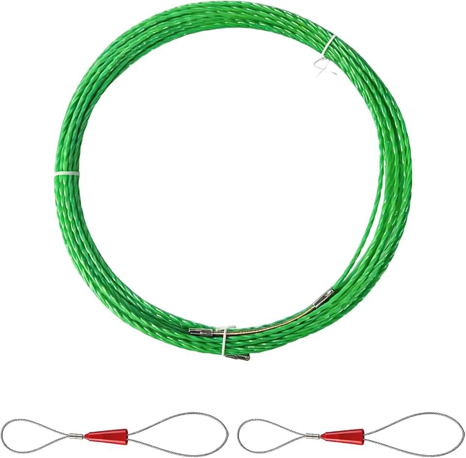 Kabeleinziehhilfe Einziehspirale Zugdraht, 20mx4mm Zugdraht Einziehspirale