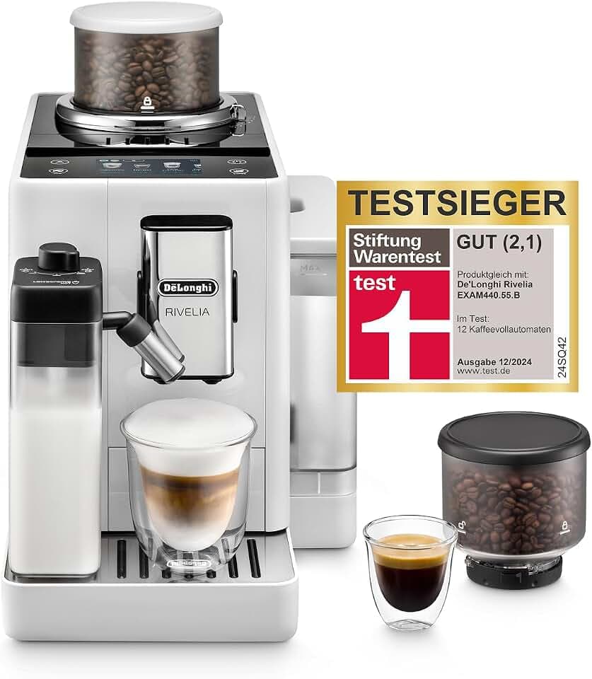 De'Longhi Rivelia - Kaffeevollautomat 16 Getränke Weiß