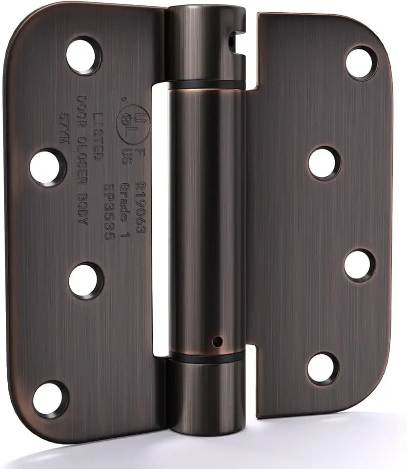 Goldenwarm 2 Pack Oil Rubbed Bronze Spring Hinges 4in 5/8" Radius Corners