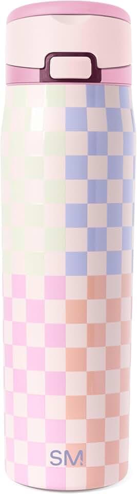 Simple Modern Water Bottle with Straw & Handle | 24oz | Checkered
