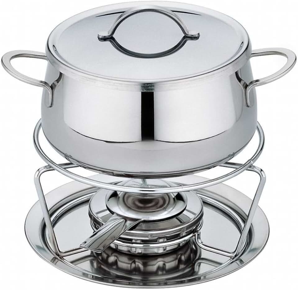 Spring 2621406018 Swiss Eco Fondue-Garnitur, Edelstahl, silber, 27,2 x 28,8 x 30,4 cm