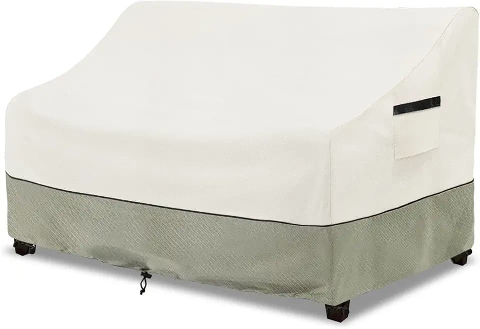 Patio 3-Seater Sofa Cover,Outdoor Couch Cover Fits up to 79W x 38D x 35H Inches,100% Waterproof Heavy Duty Patio Furniture Covers,Beige & Gray-Green