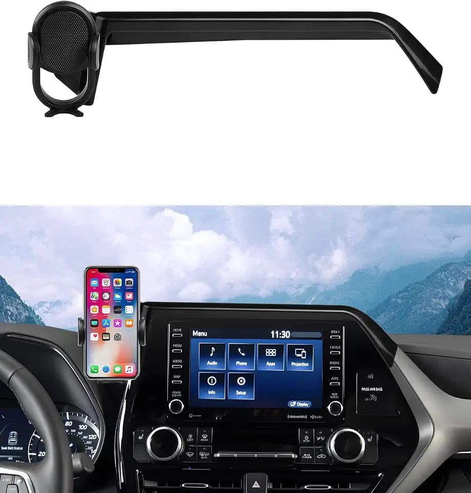 Autorder Custom Fit for Car Phone Holder 2020-2026 Toyota Highlander Accessories Phone Mount 8" Screen Cell Phone Automobile Cradles Hands-Free 360 Degree Rotation
