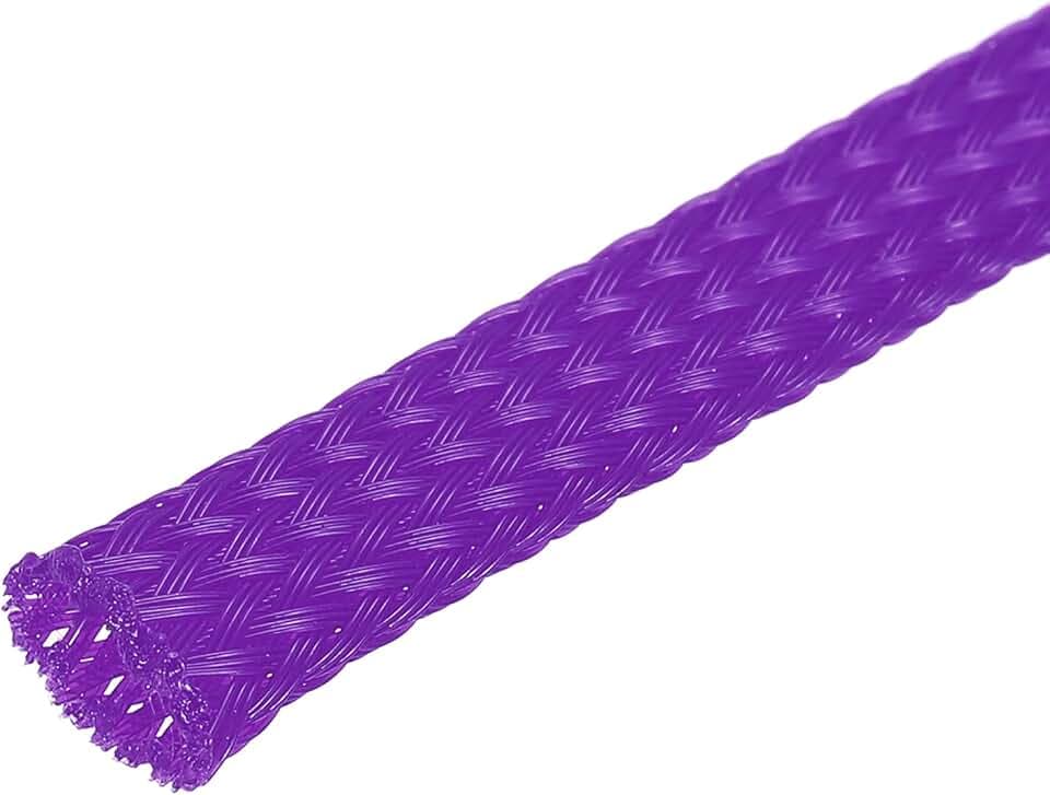 uxcell Expandable Sleeving, 1/4-inch 100ft Cable Sleeve, Purple