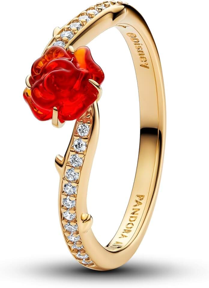 PANDORA Damenring Goldfarben Disney Die Schöne und das Biest 163984C01