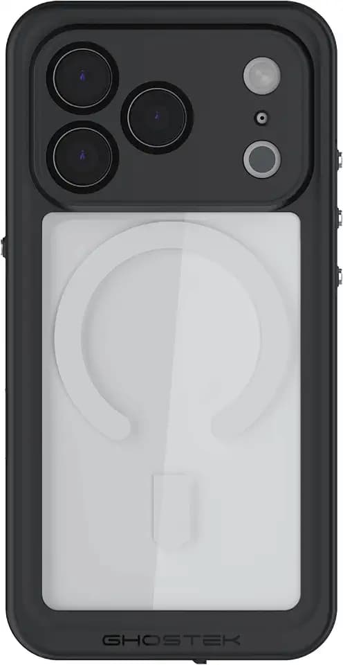 Ghostek Nautical Slim Waterproof iPhone 17 Pro Case - Built-in Screen and Camera Lens Protector, Compatible with MagSafe Accessories (6.3", Clear)