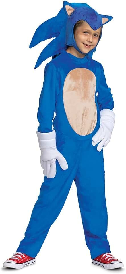 Sonic the Hedgehog Costume, Official Deluxe Sonic Movie Costume and Headpiece