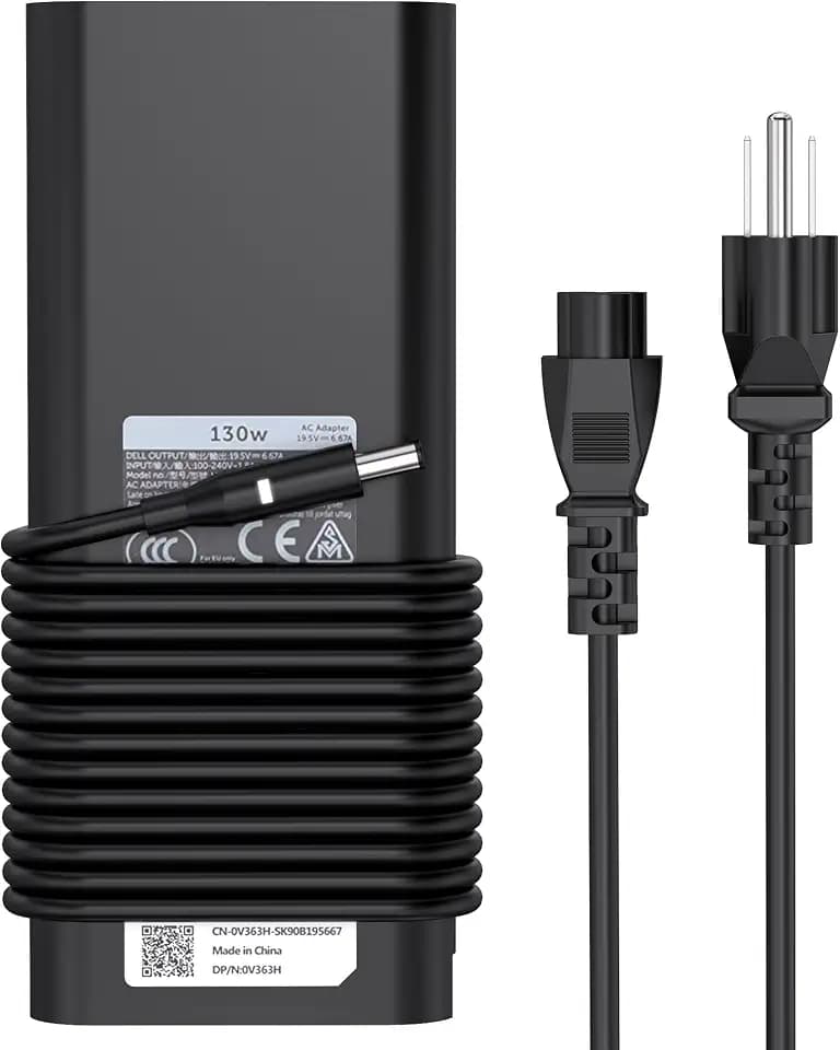 New 130W 4.5mm AC Adapter Laptop Charger Replacement for Dell XPS 15 9570 7590 9560 9550 Precision 5520 5540 5510 5530 M3800 M2800 HA130PM130 DA130PM130 0V363H 06TTY6 0RN7NW Power Supply Cord