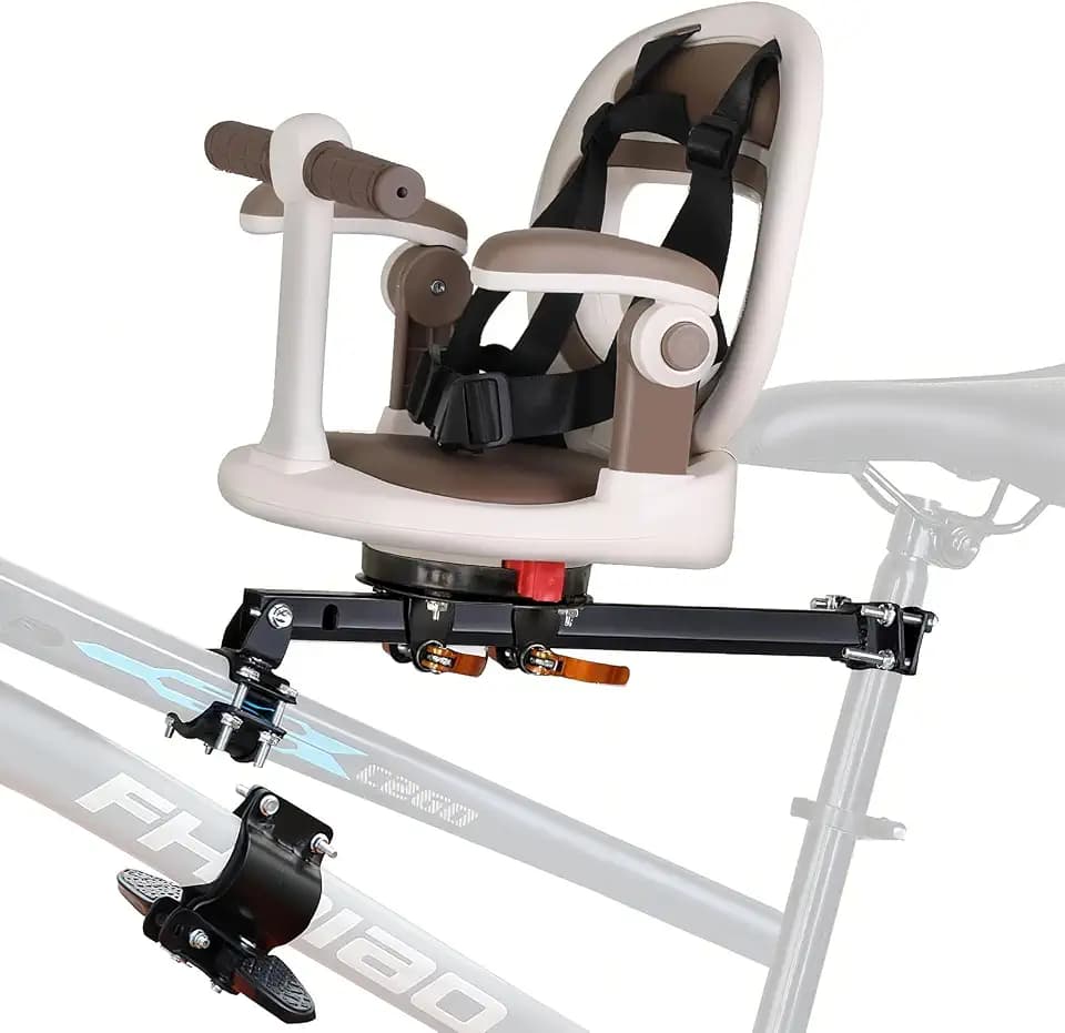 auvstar Kindersitz Fahrrad Vorne,Mountainbike Kindersitz,Sitz Um 360° Schwenkbar,Schnellspanner,Mit Fußstütze,Armlehnen,Gitter,Sicherheitsgurten,Geeignet Für Kinder Im Alter Von 1-3 Jahren