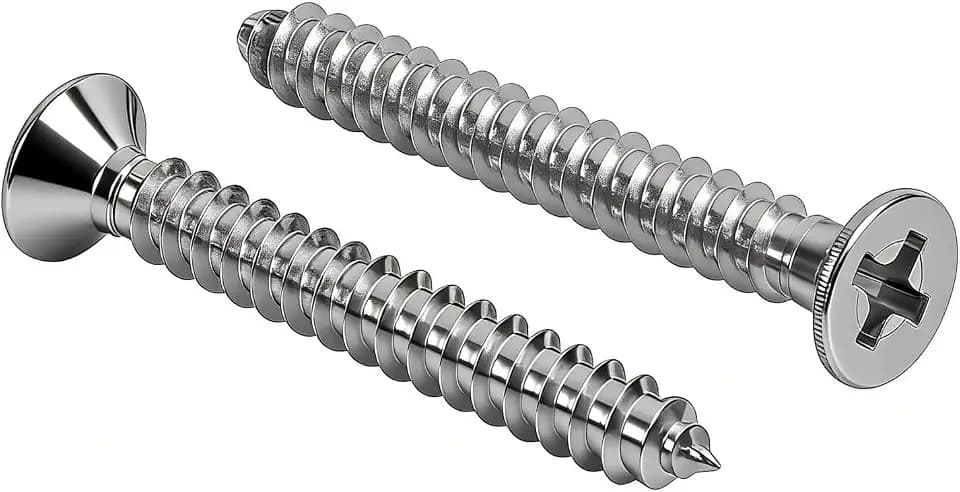 #12 x 1-1/2 [50 Pack] Flat Head Phillips Drive Self Tapping Screws, Sheet Metal Screws, 304 Stainless Steel (18-8), Corrosion Resistant Screws for Wood, Sheet Metal and More