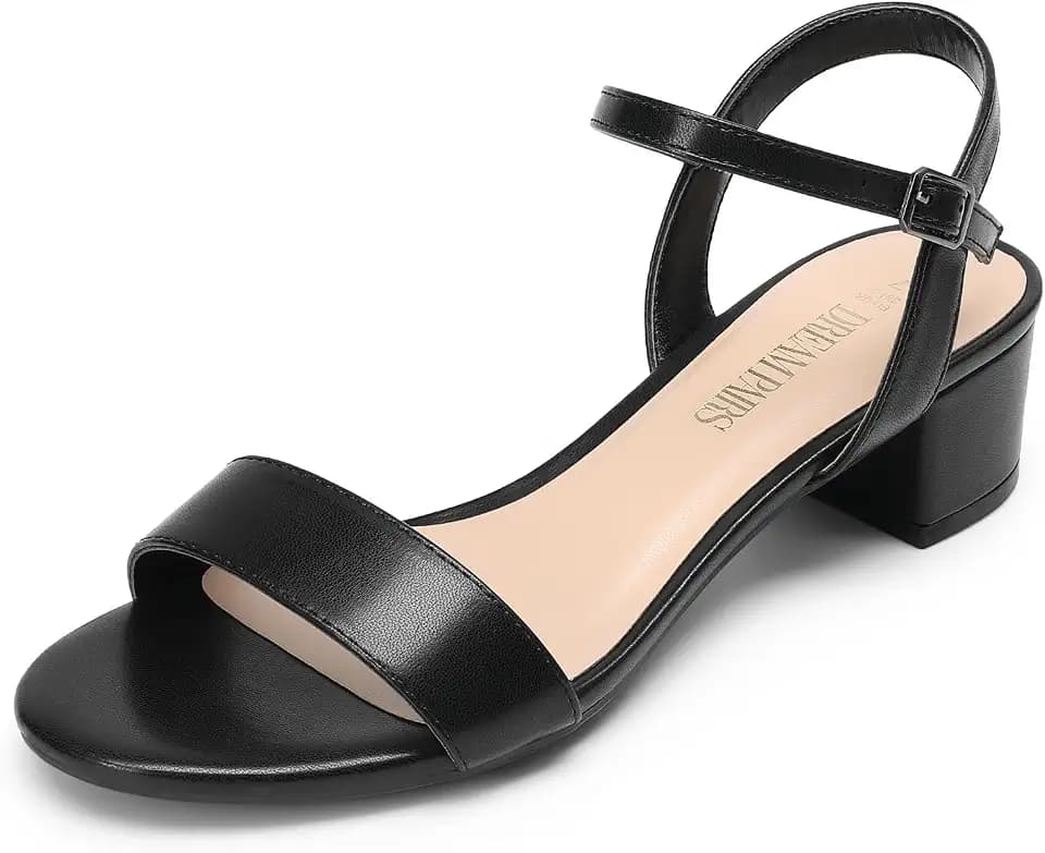 DREAM PAIRS Women's Chunky Low Block Heel Dress Sandals