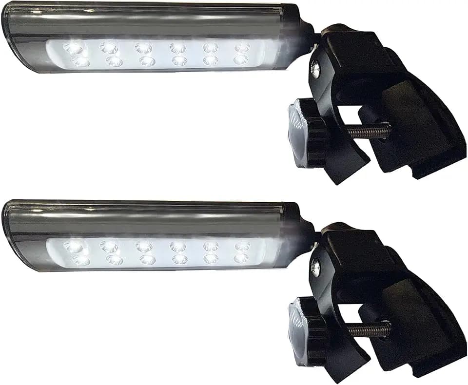 Barbecue Grill Light for Father's Day Present Battery Operated, 12 LED Clamp on Grill Handle Lamp for BBQ, 360° Adjustable