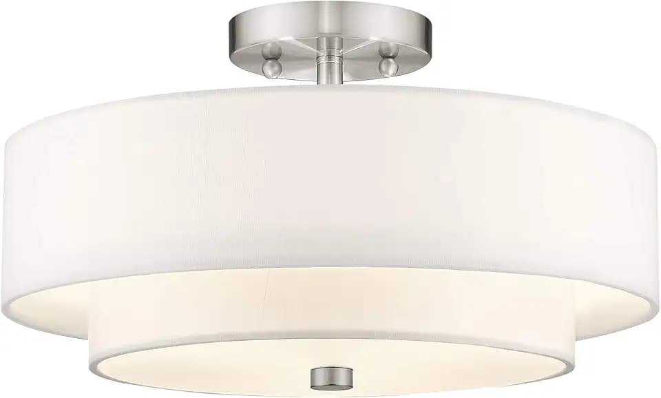 Livex Lighting 51044-91 Flush Mount, Brushed Nickel