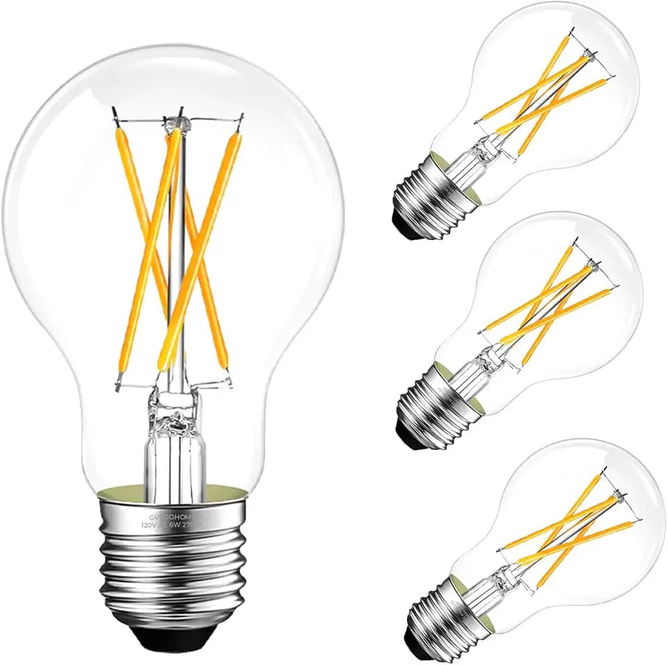 A19 E26 Light Bulb, LED Edison Bulbs 60 watt Equivalent, Soft White, 4 Pack