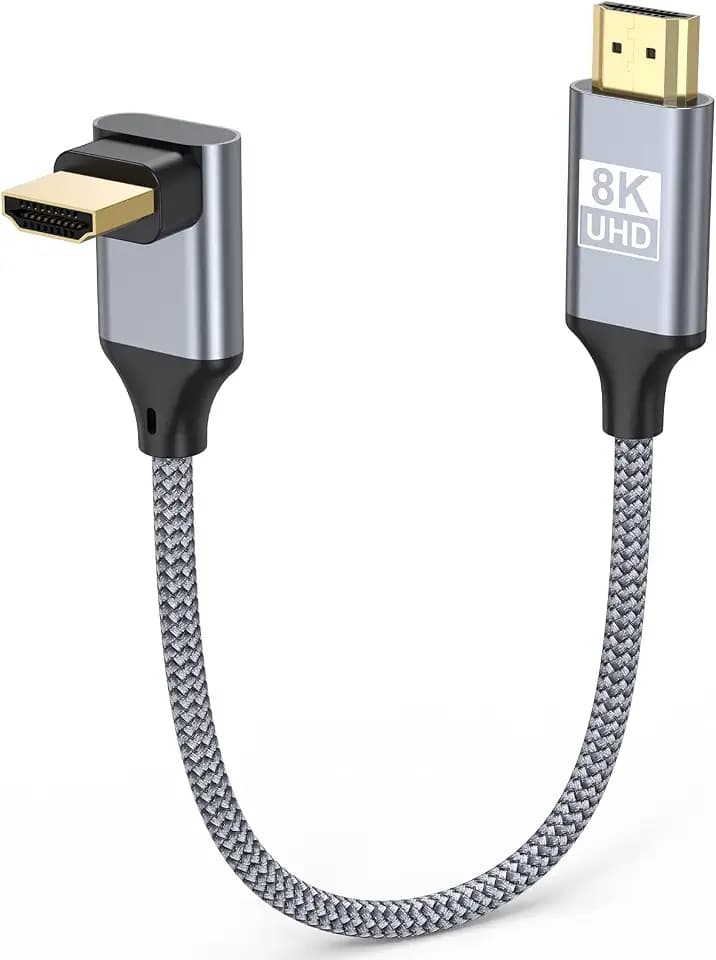 Short Right Angle HDMI Cable 8K 90 Degree HDMI 2.1 Cable 1 Foot