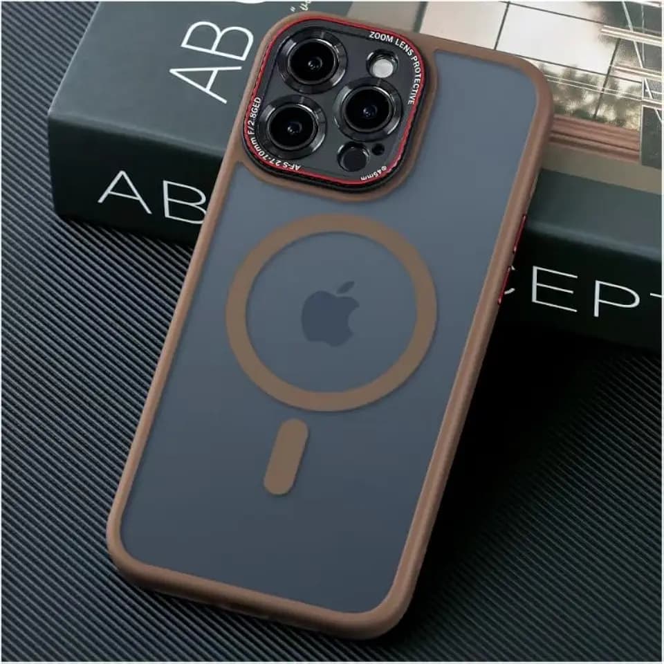 JUESHITUO für iPhone 16 Pro Max Hülle für Magsafe [Militärschutz] [Mit Integrierter Kameraschutz] Matt Stoßfest Kratzfest Anti-Fingerabdruck Handyhülle für iPhone 16 Pro Max Case Braun