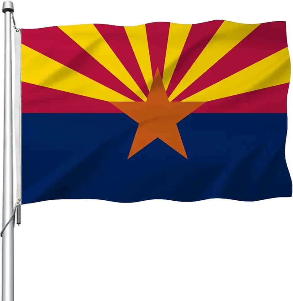 Arizona Flag 3x5 Outdoor Double Sided - Heavy Duty Polyester State of Arizona Flags for Outside 4 Rows Hemming AZ Flag with 2 Brass Grommets
