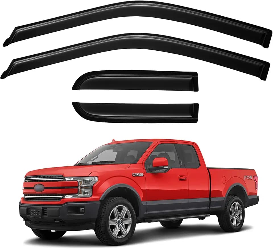 Window Visors Rain Guards for 2015-2026 Ford F150 SuperCab/Extended Cab