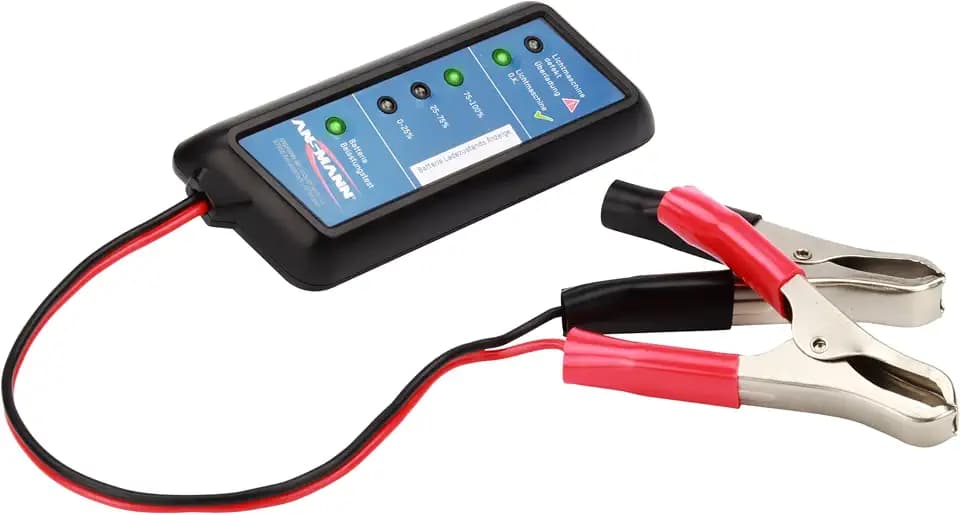 ANSMANN 4000002 Power Check Kfz-Batterietester / Professionelles Testgerät für 12V Autobatterien / Ideal für Autofahrer und Service-Werkstatt / Zur Überprüfung von Ladezustand & Batterie-Belastbarkeit