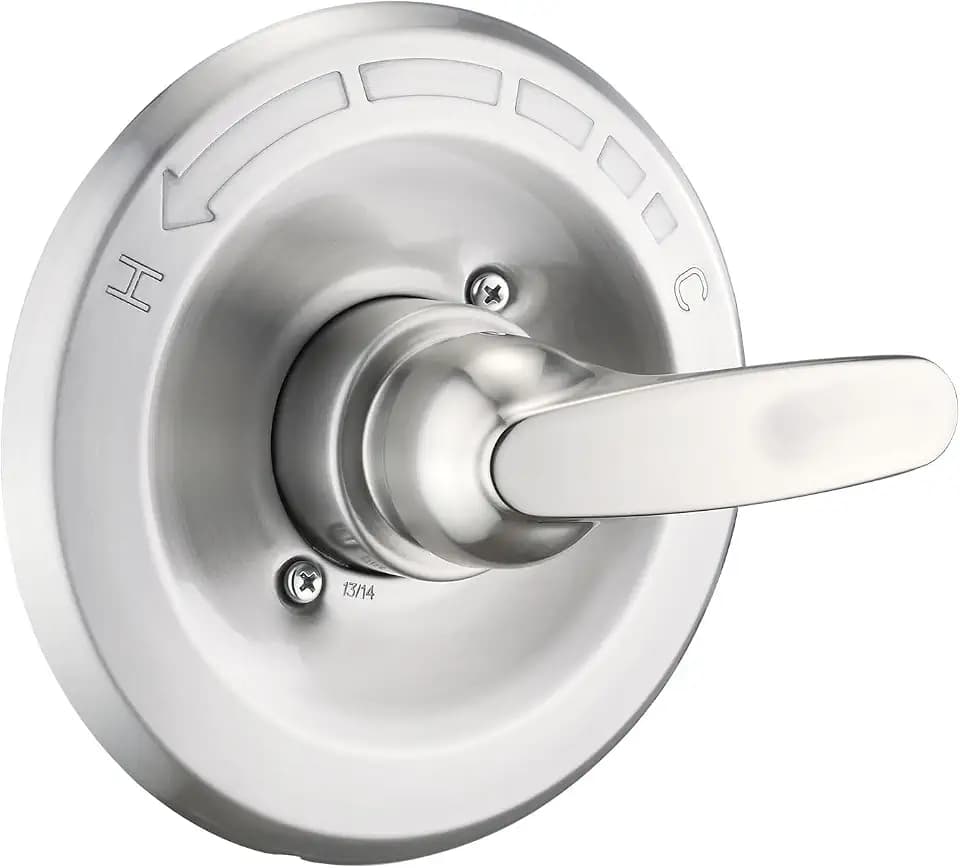 Shower Trim Kit Compatible with Delta 13/14 Series, Shower Cover Plate with Handle (Valve& Catridge Not Inclued) (Brushed Nickel)