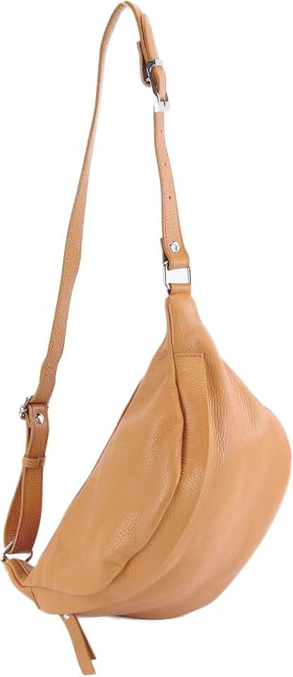 modamoda de T77 Damen Leder Hüfttasche Bauchtasche Crossover Medium Handmade in Italy