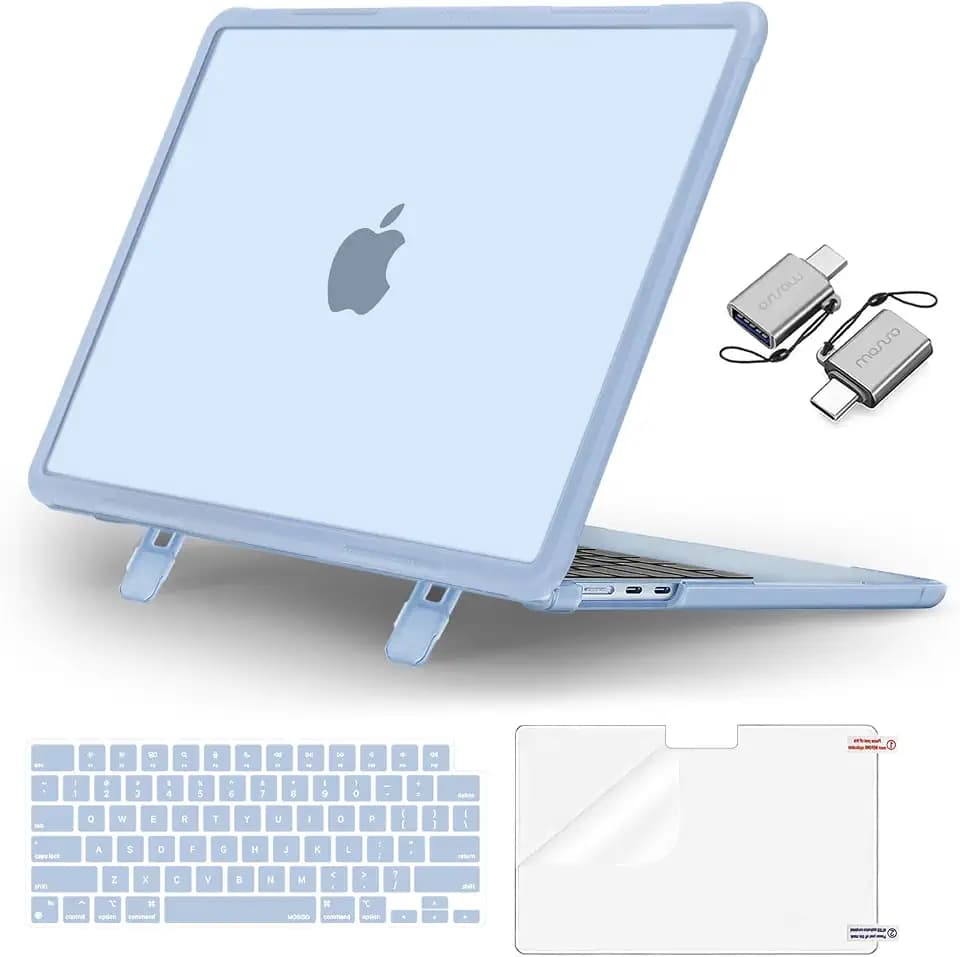 MOSISO Compatible with MacBook Air 13 inch Case M5 M4 M3 M2, Sky Blue