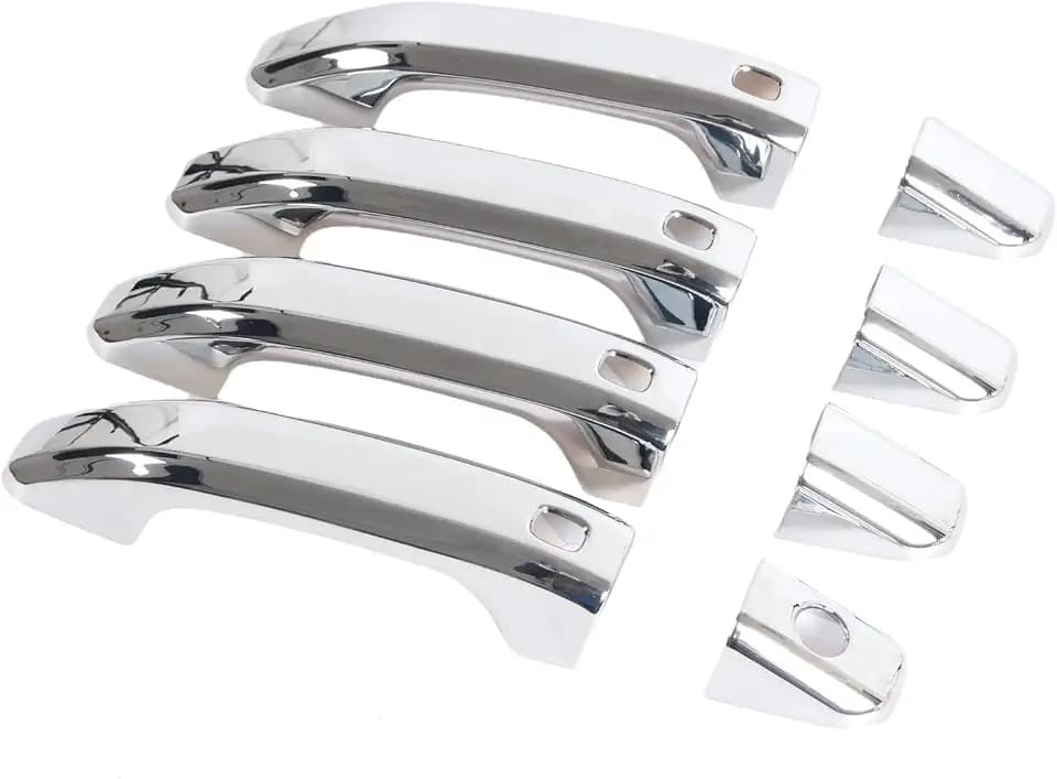Chrome Door Handle Cover with 4 Smart Keyhole for 2019-2024 Chevy Silverado